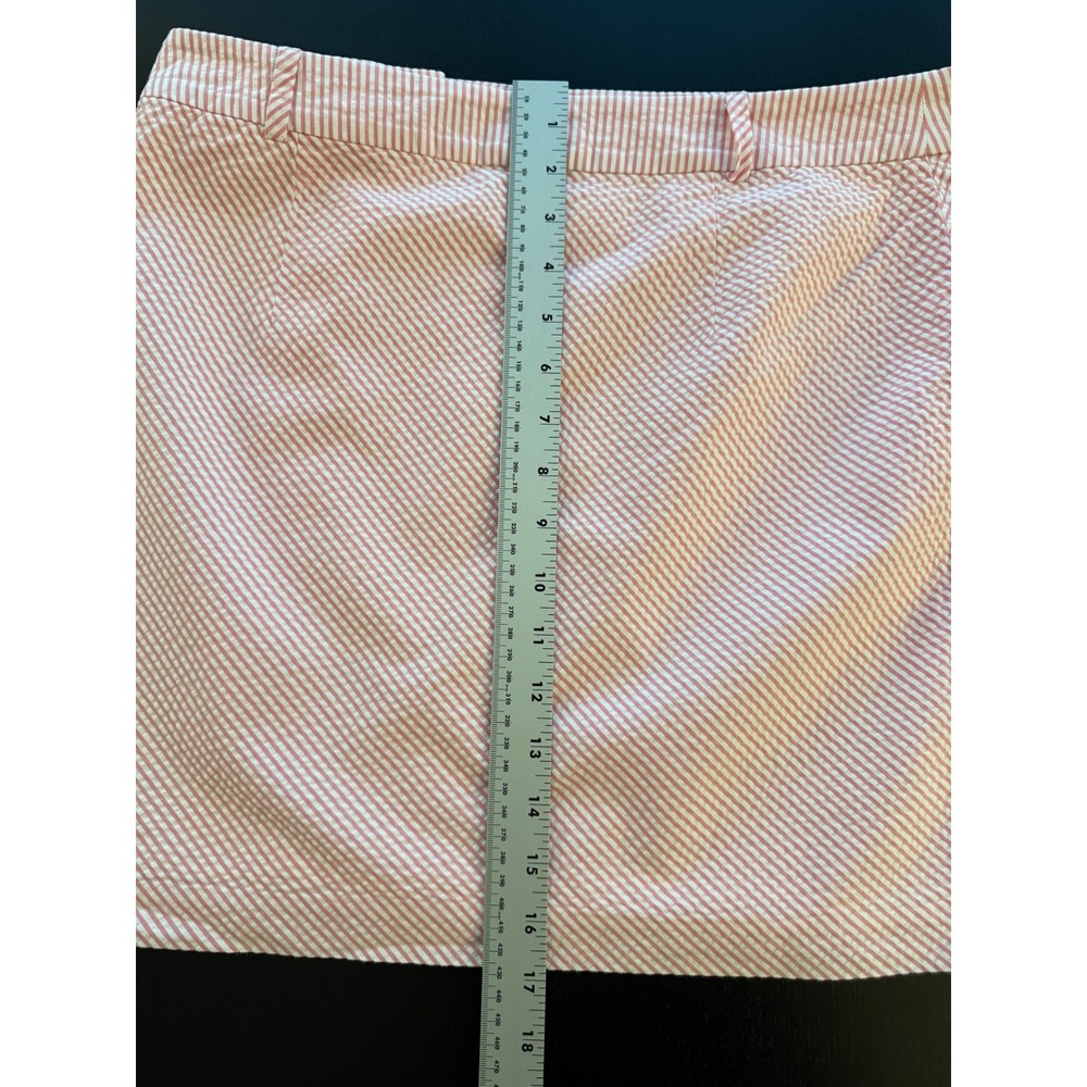 Vineyard Vines Seersucker Skirt Womens 6 Pink/ White Cotton Button-Up Mini - Picture 7 of 10